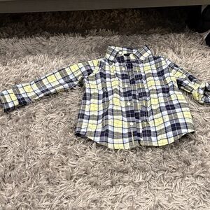 Janie and Jack Blue and Yellow Plaid Button Down Shirt